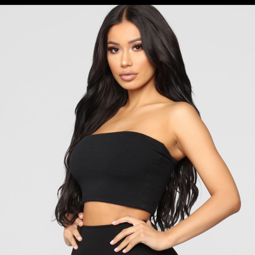 Black bandeau tube top